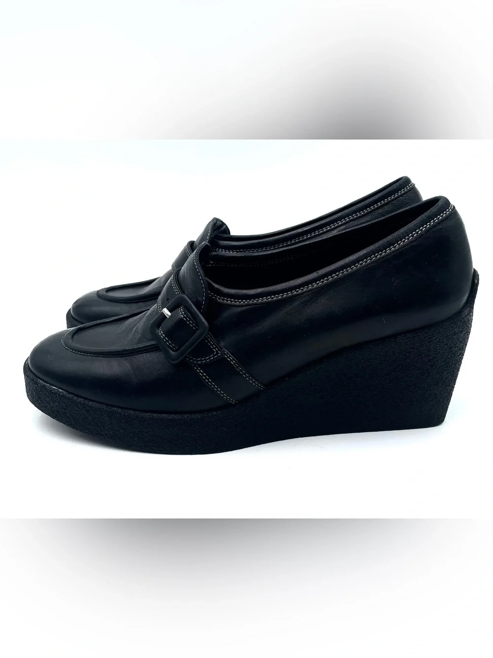 Robert Clergie Black Leather Loafers Size 8